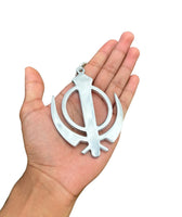 Sikh Steel Khanda Singh Kaur Pendant Punjabi Car Mirror Hanger Ball Chain F33