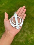 Sikh Steel Khanda Singh Kaur Pendant Punjabi Car Mirror Hanger Ball Chain F33