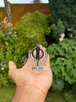 Silver Plated Khanda Diamonte Design Car Dashboard Stand Singh Kaur Punjabi F34