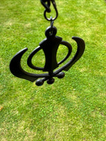 Black Metal Khanda Pendant Punjabi Sikh Singh Kaur Car Rear Mirror Hanger F36