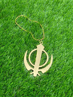 Sikh Steel Khanda Singh Kaur Pendant Punjabi Car Mirror Hanger Ball Chain F33