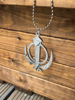 Sikh Steel Khanda Singh Kaur Pendant Punjabi Car Mirror Hanger Ball Chain F33