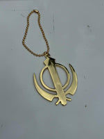 Sikh Steel Khanda Singh Kaur Pendant Punjabi Car Mirror Hanger Ball Chain F33