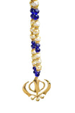 Gold Plated Khanda Beaded Mala Pendant Sikh Singh Kaur Car Mirror Hanger F37 NEW