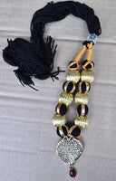 Punjabi Kaintha Folk Cultural Bhangra Gidha Pendant Cultural Necklace Black NNBL