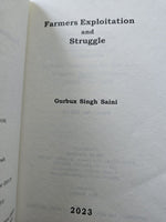 Farmers Exploitation and Struggle Gurbux Singh Saini Farmer Protest English Book