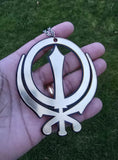 Sikh Khanda Car Hanger Acrylic Gold Mirror Punjabi Pendant for Car Rear Mirror