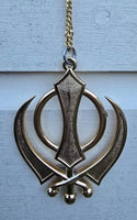 Sikh Khanda Car Hanger Gold or Silver Plated Punjabi Stunning Pendant for Mirror