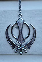 Sikh Khanda Car Hanger Gold or Silver Plated Punjabi Stunning Pendant for Mirror