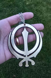 Sikh Khanda Car Hanger Acrylic Gold Mirror Punjabi Pendant for Car Rear Mirror