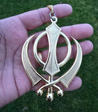 Sikh Khanda Car Hanger Gold or Silver Plated Punjabi Stunning Pendant for Mirror