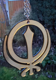 Sikh Khanda Car Hanger Acrylic Gold Mirror Punjabi Pendant for Car Rear Mirror