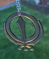 Sikh Khanda Car Hanger Acrylic Gold Mirror Punjabi Pendant for Car Rear Mirror