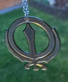 Sikh Khanda Car Hanger Acrylic Gold Mirror Punjabi Pendant for Car Rear Mirror