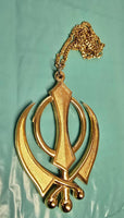 Sikh Khanda Car Hanger Gold or Silver Plated Punjabi Stunning Pendant for Mirror