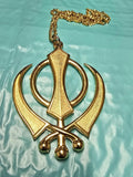 Sikh Khanda Car Hanger Gold or Silver Plated Punjabi Stunning Pendant for Mirror