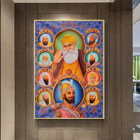 India Art The Ten Sikh Gurus Canvas Painting Wall Art Guru Nanak Posters Prints Sikhism Wall Pictures for Living Room Decoration