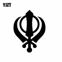 YJZT 10CM*13.4CM SIKH Khanda Religious Symbol Vinyl Decal Mysterious Car Sticker Delicate Black/Silver C27-0267