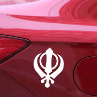 YJZT 10CM*13.4CM SIKH Khanda Religious Symbol Vinyl Decal Mysterious Car Sticker Delicate Black/Silver C27-0267