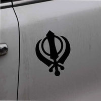 YJZT 10CM*13.4CM SIKH Khanda Religious Symbol Vinyl Decal Mysterious Car Sticker Delicate Black/Silver C27-0267