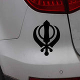 YJZT 10CM*13.4CM SIKH Khanda Religious Symbol Vinyl Decal Mysterious Car Sticker Delicate Black/Silver C27-0267