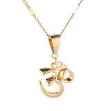 Trendy India Yoga Pendant Necklace OHM Hindu Buddhist AUM OM Hinduism Gold Color Chain Jewelry