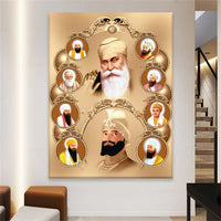 The Unique Paintings of Ten Sikh Masters Canvas Printings Religious Poster and Print Wall Art Picture for Living Room Home Decor