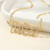 Sikh Punjabi Zirconia Name Customized 18k Stainless Steel Crystal Exquisite Necklace Memorial Jewelry Holiday Gift for Her