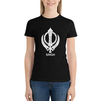 Khanda Singh - Gift For Punjabi Men Boys Kids Singh Sikh Symbole T-Shirt aesthetic clothes workout shirts for Women