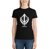 Khanda Singh - Gift For Punjabi Men Boys Kids Singh Sikh Symbole T-Shirt aesthetic clothes workout shirts for Women