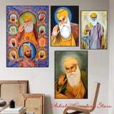 India Art The Unique Paintings of Ten Sikh Masters Canvas Printing Religious Poster Wall Print Picture Living Room Home Decor