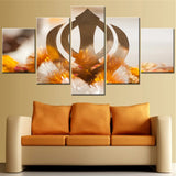 Religion Symbol Painting Sikhism Sign Picture 5 Panels Printed on Canvas Wall Art Home Decor Painting House Decoration Artwork