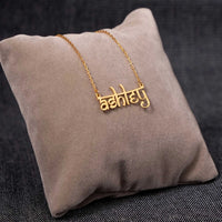 Hindi Name Necklace Custom Hindu Font Necklaces Personalized Stainless Steel Pendant Nameplate Necklace For Women Jewelry Gift