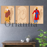 Guru Nanak Ji , Guru Gobind Singh Ji & Ek Onkar Art Poster Print Sikh Religious Minimalist Home Decor Canvas Painting Wall Art