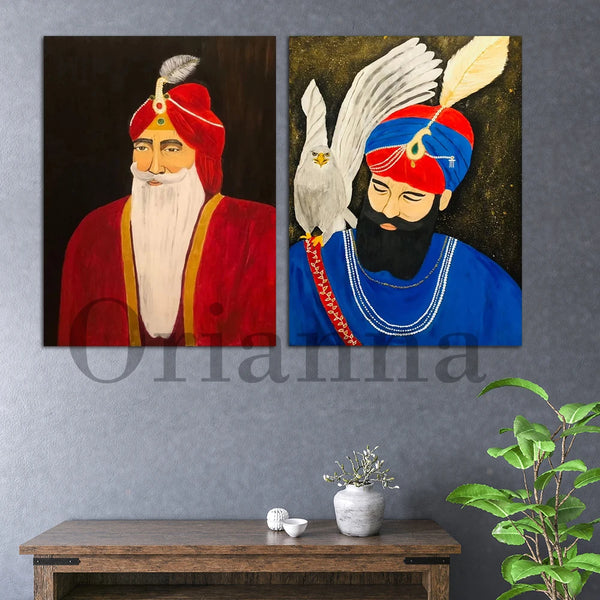 Vintage India Guru Gobind Singh Ji Maharaja Ranjit Singh Punjabi Sikh Prints Posters Modern Home Living Room Decor Painting Gift