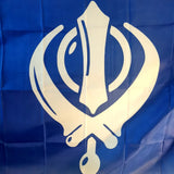 Blue Polyester Sikh Flag Indian Sikhism Religion Banner Outdoor Decor 90x150CM Polyester