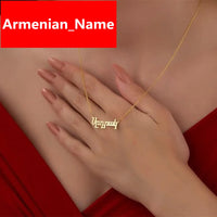 Punjabi Bijoux Femme Custom Name Necklace Personalized Stainless Steel Gold Choker Customized Hindi Name Necklace For Hindu Gift