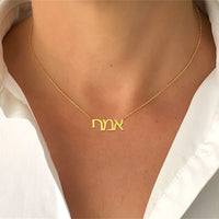 Personalized Arabic Necklaces in ANY Language Custom Name Necklaces Hebrew Korean Chinese Punjabi Choker Stainless Steel Jewelry