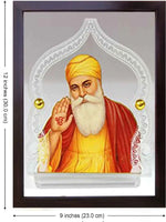 Sikh Guru Nanak Dev Ji Blessing Painting with Ek Onkar Symbol Framed Religious Wall Decor for HomeOffice Ideal Sikh Gift