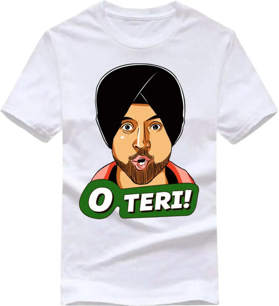 Diljit Dosanjh Fans T-Shirt O Teri Famous Dialogue Indian Singer Songwriter Actor  Film Producer Punjabi Music  Boys Girl Adults