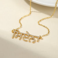 Sikh Punjabi Zirconia Name Customized 18k Stainless Steel Crystal Exquisite Necklace Memorial Jewelry Holiday Gift for Her