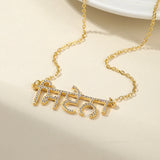 Sikh Punjabi Zirconia Name Customized 18k Stainless Steel Crystal Exquisite Necklace Memorial Jewelry Holiday Gift for Her