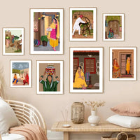 Sikh Women Indian Punjabi Culture Ethnic Wall Art Canvas Painting Nordic Posters and Prints Wall Pictures for Living Room Decor