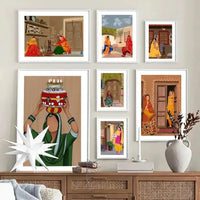 Sikh Women Indian Punjabi Culture Ethnic Wall Art Canvas Painting Nordic Posters and Prints Wall Pictures for Living Room Decor