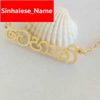 Punjabi Bijoux Femme Custom Name Necklace Personalized Stainless Steel Gold Choker Customized Hindi Name Necklace For Hindu Gift