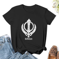 Khanda Singh - Gift For Punjabi Men Boys Kids Singh Sikh Symbole T-Shirt aesthetic clothes workout shirts for Women