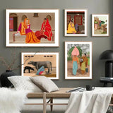 Sikh Women Indian Punjabi Culture Ethnic Wall Art Canvas Painting Nordic Posters and Prints Wall Pictures for Living Room Decor