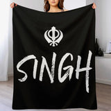 Singh Sikh Khanda Throw Blanket Heavy Luxury Bed covers Luxury Brand Blankets