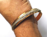 Two Tone Gold and Silver Plated Kara Sikh Singh Khalsa Kada - 2 Tone Bangle Gift