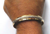 Two Tone Gold and Silver Plated Kara Sikh Singh Khalsa Kada - 2 Tone Bangle Gift